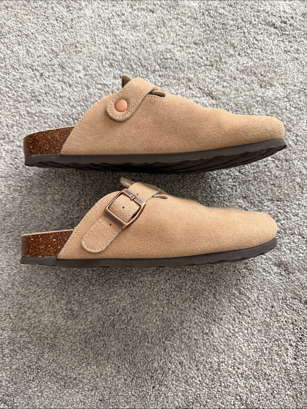 KIDMI Suede Slip-On Clog in Light Tan - Picture 3 of 5